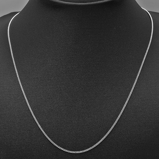 18" Unisex 925 Sterling Silver Curb Chain – Classic High-Shine Jewelry DGC1033 C-1001