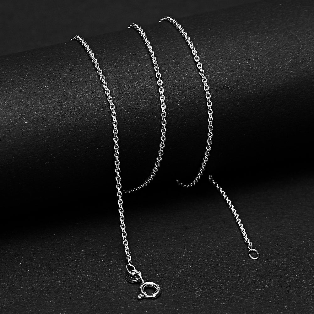 18" 925 Sterling Silver Rope Chain Necklace Strong, Twisted Shiny Design DGC1034 C-1001