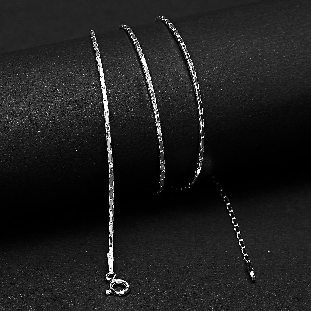 18" Unisex 925 Sterling Silver Herringbone Chain – Elegant Flat Jewelry DGC1036 C-1001