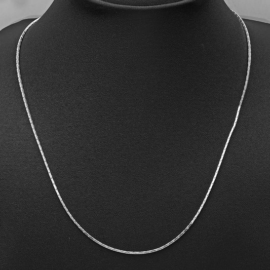 18" Unisex 925 Sterling Silver Herringbone Chain – Elegant Flat Jewelry DGC1036 C-1001