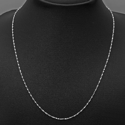 18" Sterling Silver Singapore Chain Necklace – Twisted, Shiny & Elegant DGC1037 C-1001