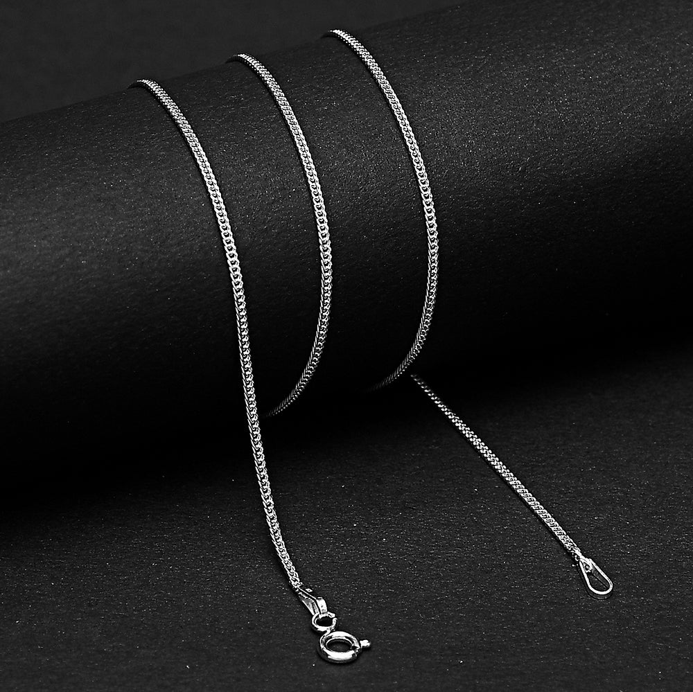 18" 925 Sterling Silver Franco Chain Durable, Polished Everyday Necklace DGC1038 C-1001