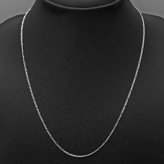 18" 925 Sterling Silver Figaro Chain Necklace – Durable, Polished Finish DGC1042 C-1001