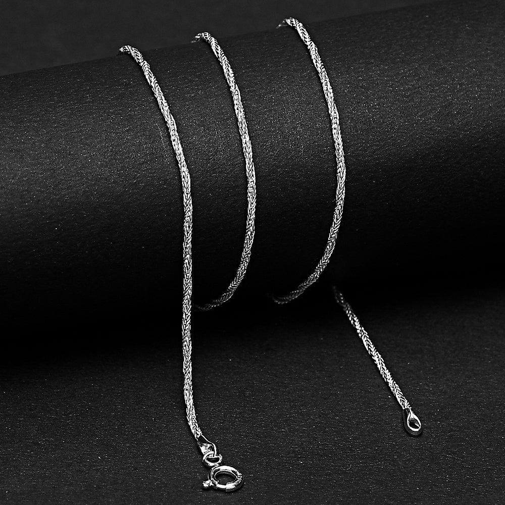 18" Real 925 Silver Wheat Chain – Sleek, High Shine Everyday Necklace DGC1043 C-1001