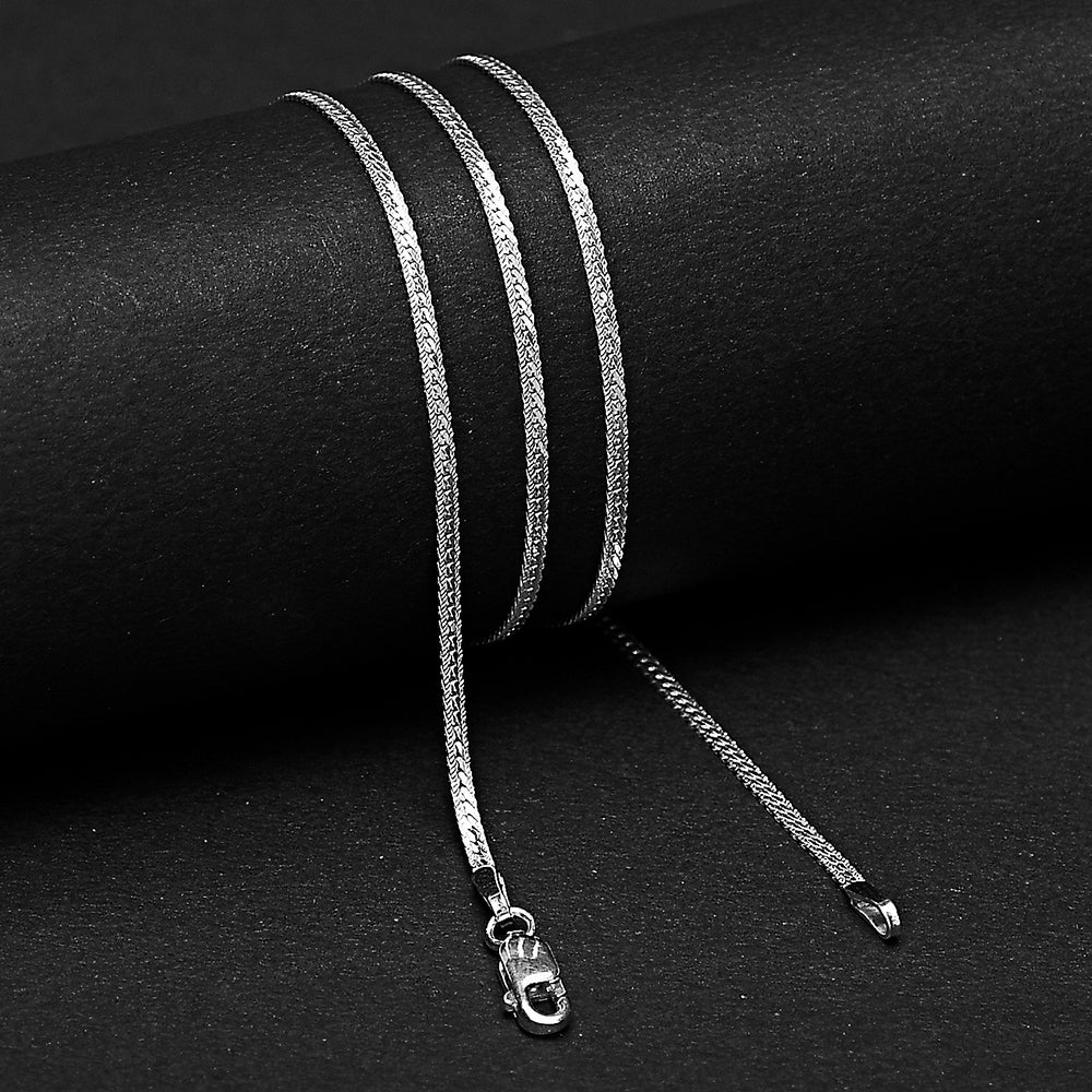 18" Real Sterling Silver Panther Link Chain – Sleek, High Shine Necklace DGC1044 C-1001