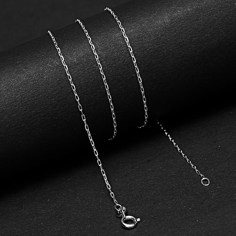 18" 925 Sterling Silver Paperclip Chain Necklace Modern, Shiny & Elegant DGC1045 C-1001