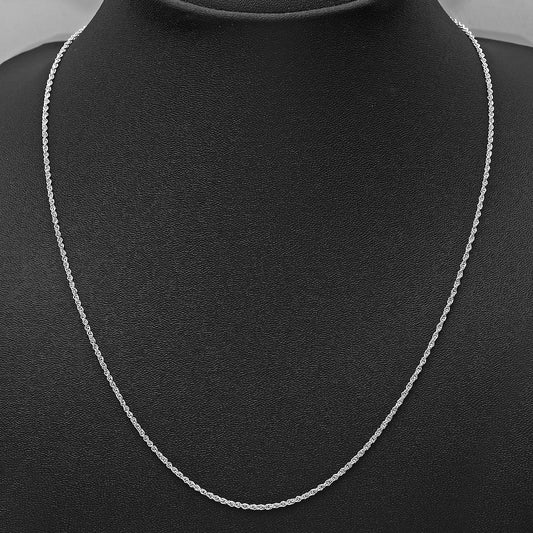 18" Unisex 925 Sterling Silver Rope Chain – Twisted, Shiny Link Design DGC1046 C-1001