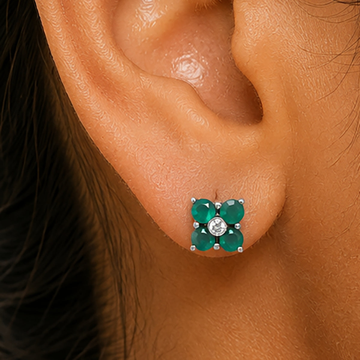 Handcrafted 925 Sterling Silver Gemstone Stud Earrings – Birthstone Gift DGE1069 E-1058