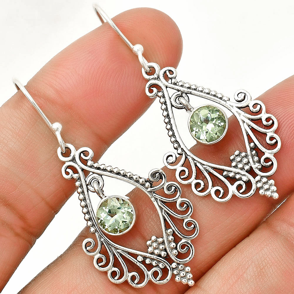 925 Sterling Silver Multi-Gemstone Filigree Dangle Earrings Wholesale DGE1084 E-1075