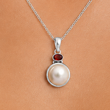 Natural Pearl Pendant with Amethyst Garnet 925 Sterling Silver Jewelry DGP1015 P-1077