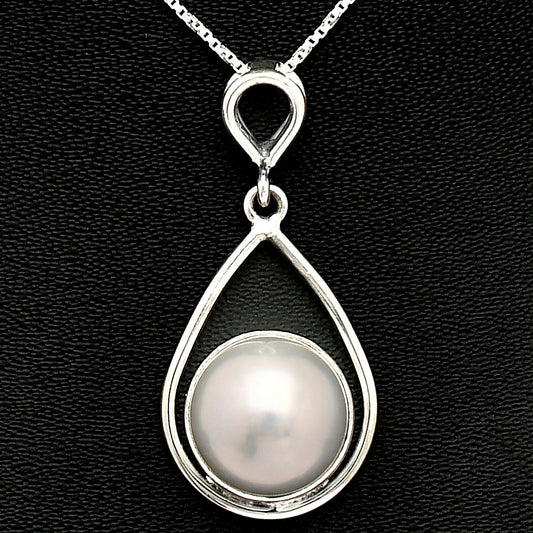925 Sterling Silver Teardrop Natural Pearl Pendant Handmade Fine Jewelry DGP1018 P-1734