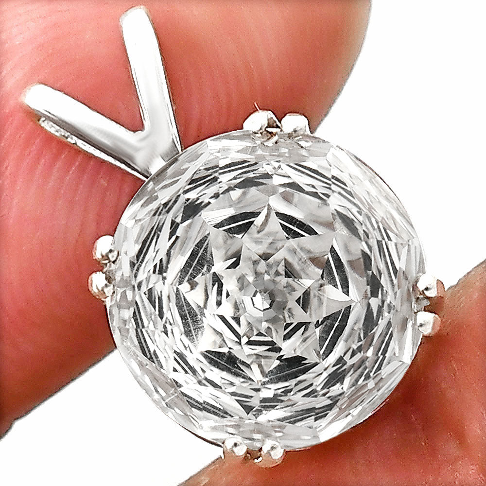 Elegant 925 Silver Round Natural Gemstone Pendant Handmade Fine Jewelry DGP1019 P-1737