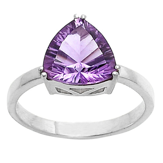 Elegant Trillion Purple Amethyst Gemstone Ring in 925 Sterling Silver DGR1109 R-1020