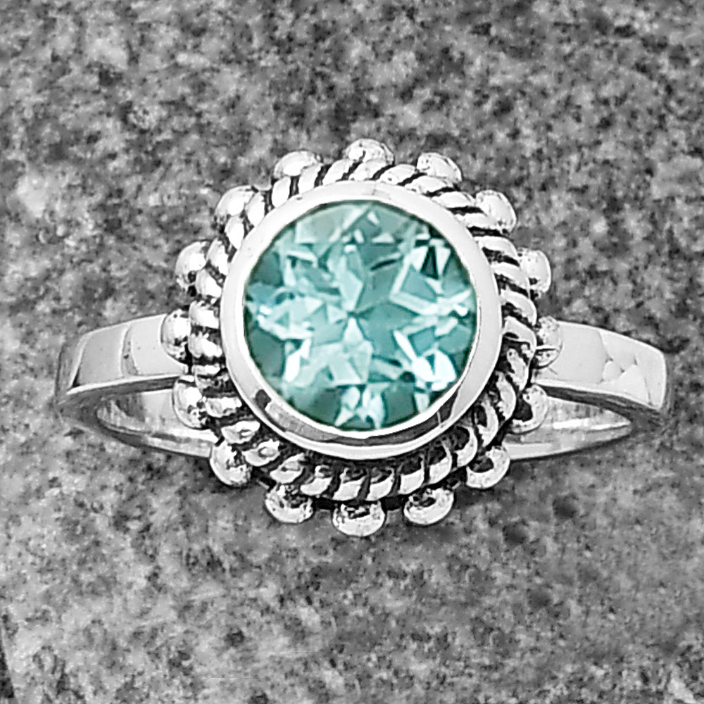 925 Sterling Silver Rope Halo Colorful Gemstone Ring Handmade Jewelry DGR1111 R-1245
