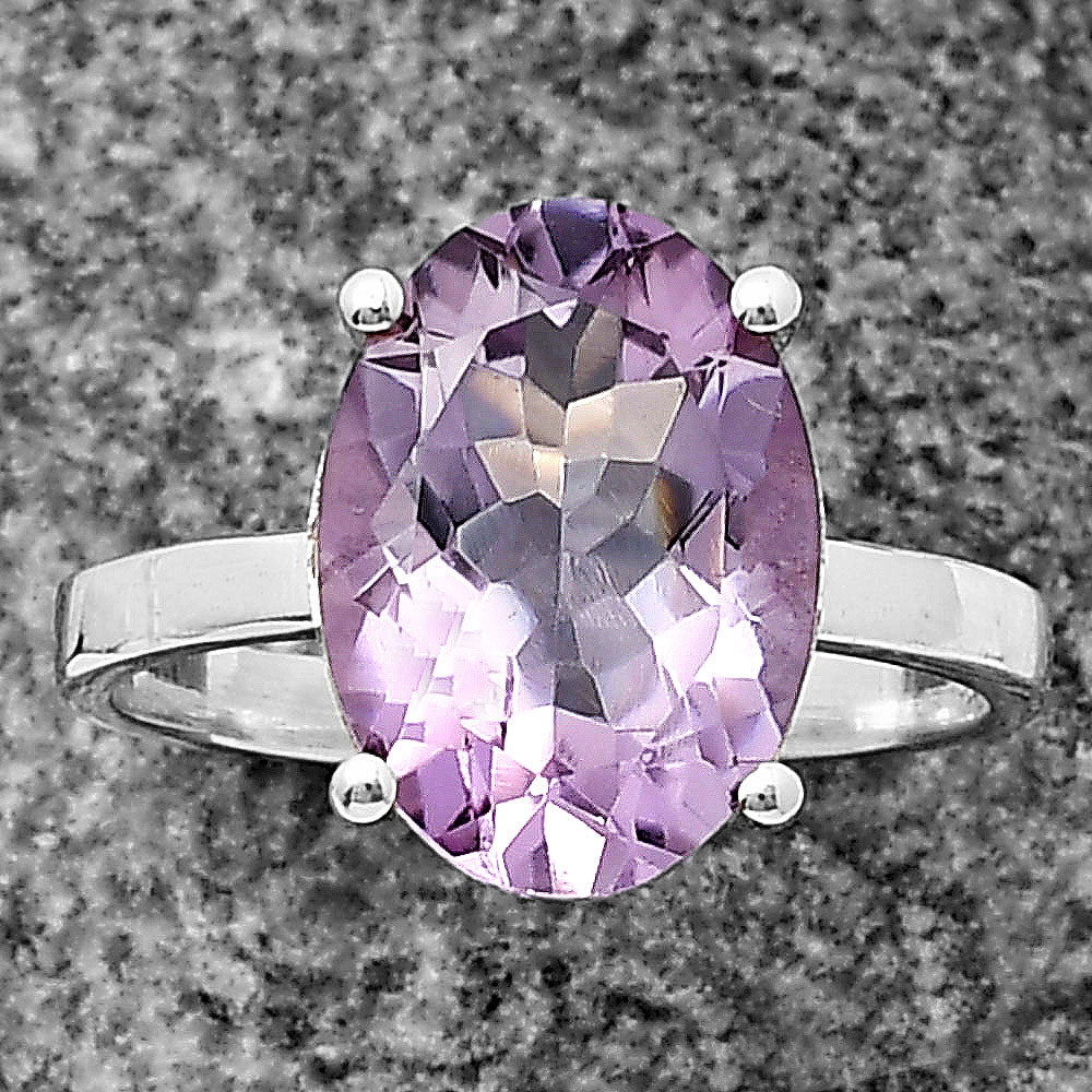 Faceted Oval Cut Birth Gemstone Solitaire Handmade Ring Sterling Silver DGR1112 R-1019