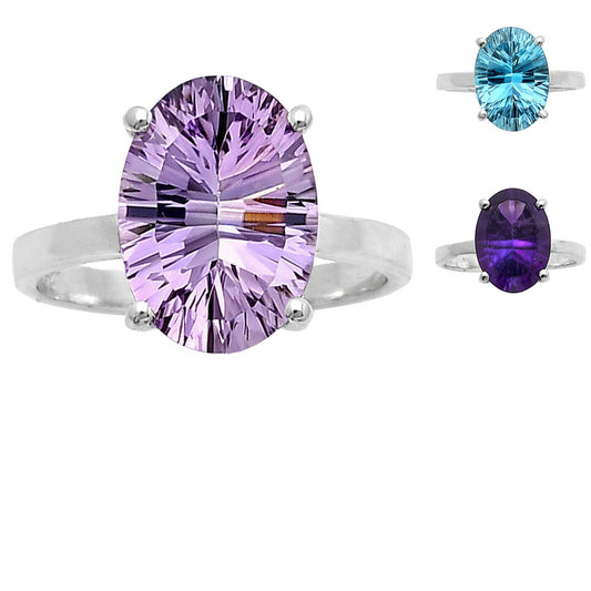 925 Sterling Silver Oval Brilliant Natural Gemstone Handmade Ring DGR1113 R-1019