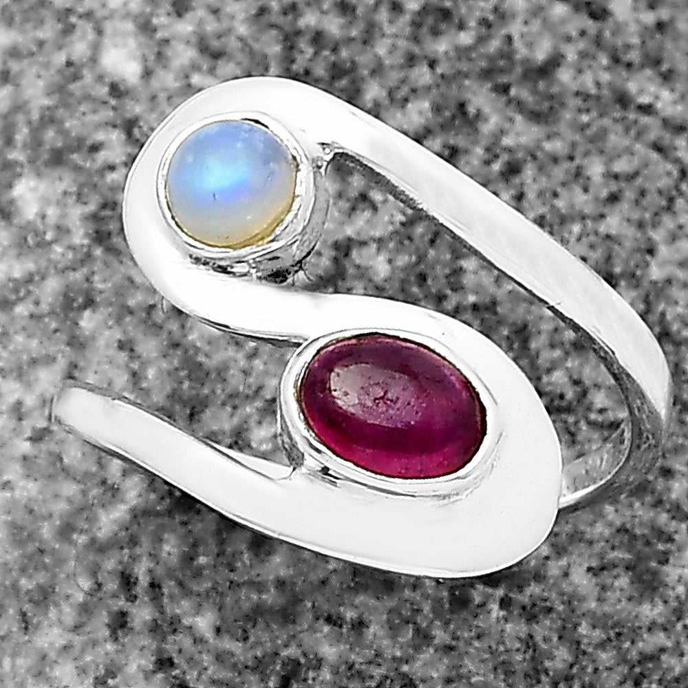 Open Bypass Gemstone Ring 925 Sterling Silver Modern Handmade Jewelry DGR1123 R-1039