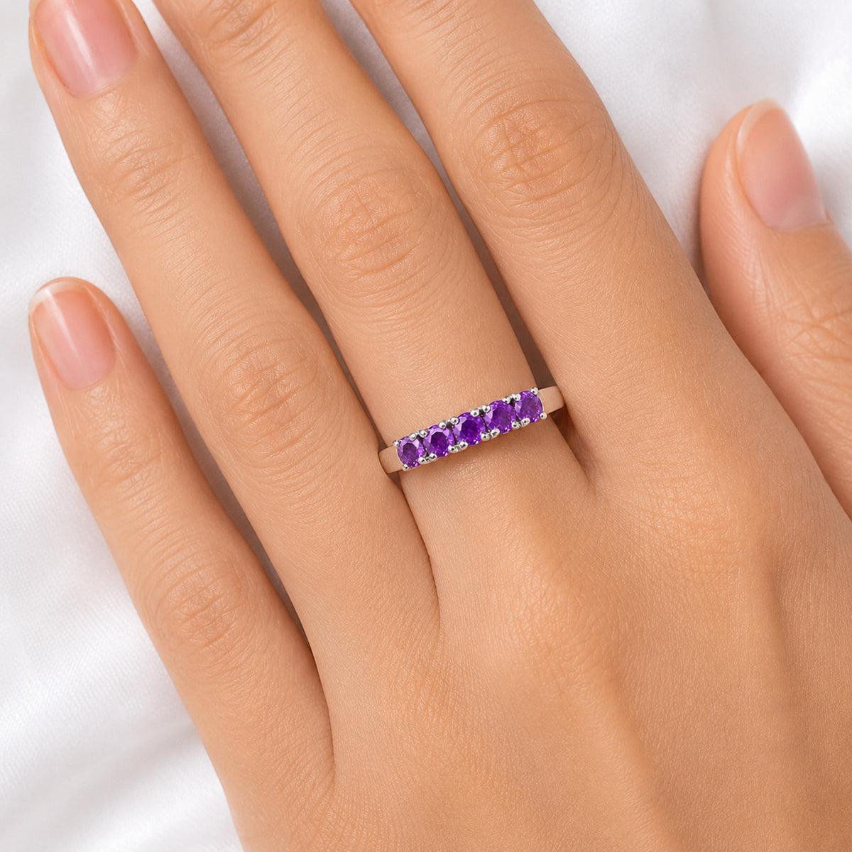 Five Stone Horizontal Gemstone Ring 925 Sterling Silver Handmade Jewelry DGR1125 R-1049