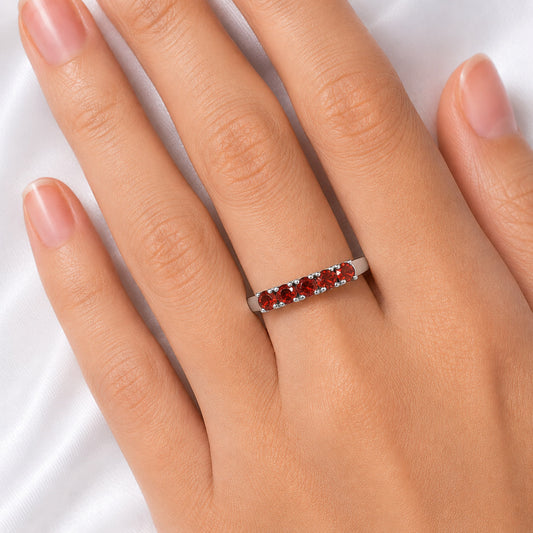 Five Stone Horizontal Gemstone Ring 925 Sterling Silver Handmade Jewelry DGR1125 R-1049