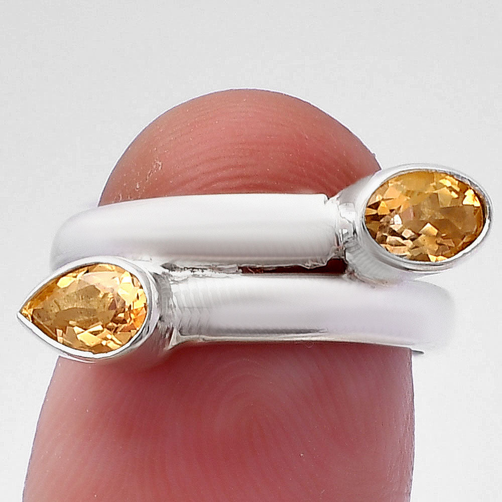 Double Natural Gemstone Ring 925 Sterling Silver Handmade Jewelry DGR1128 R-1190