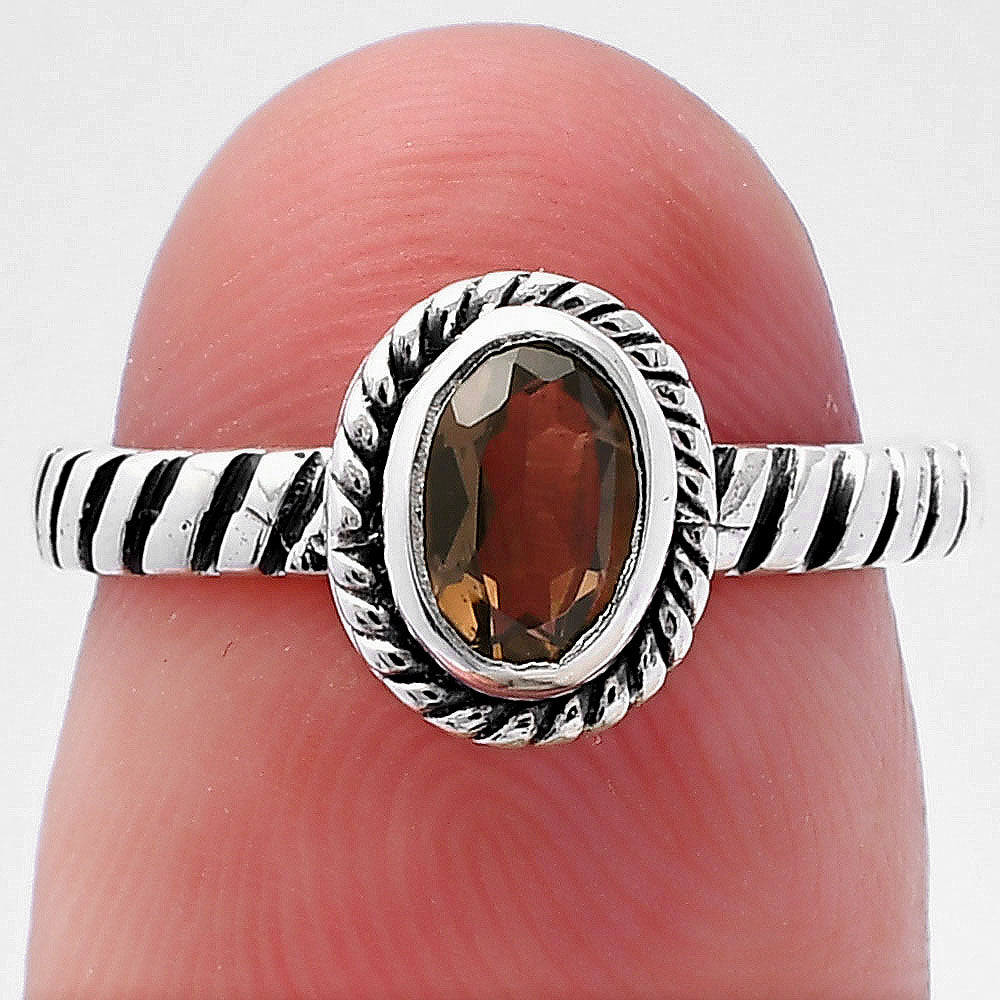 Handmade Oval Gemstone Ring, Twisted Rope 925 Sterling Silver Band DGR1134 R-1045
