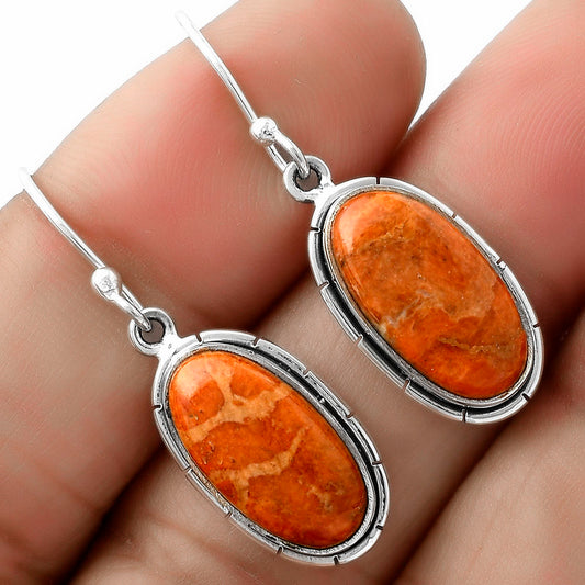 Red Sponge Coral Pendant Earrings Set T-1006 DGT01037