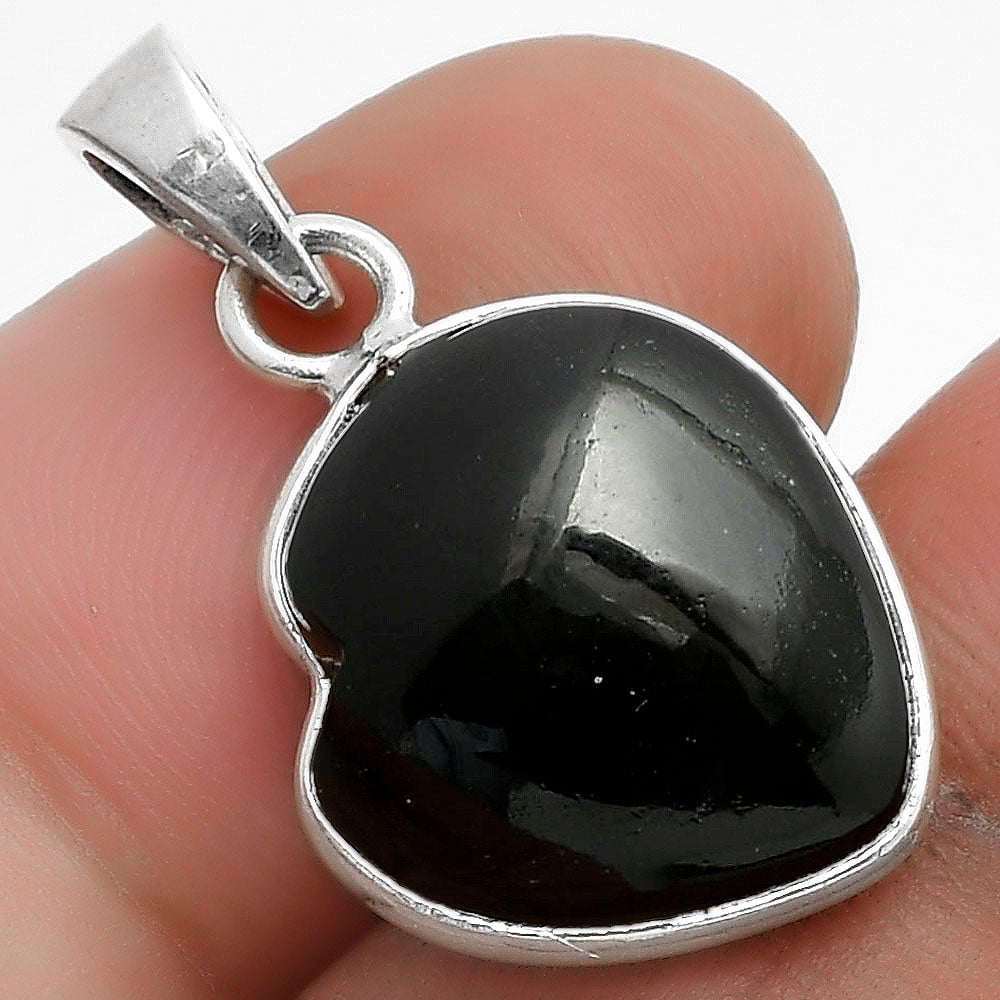 Heart Black Onyx Brazil Pendant Earrings Set T-1004 DGT01042