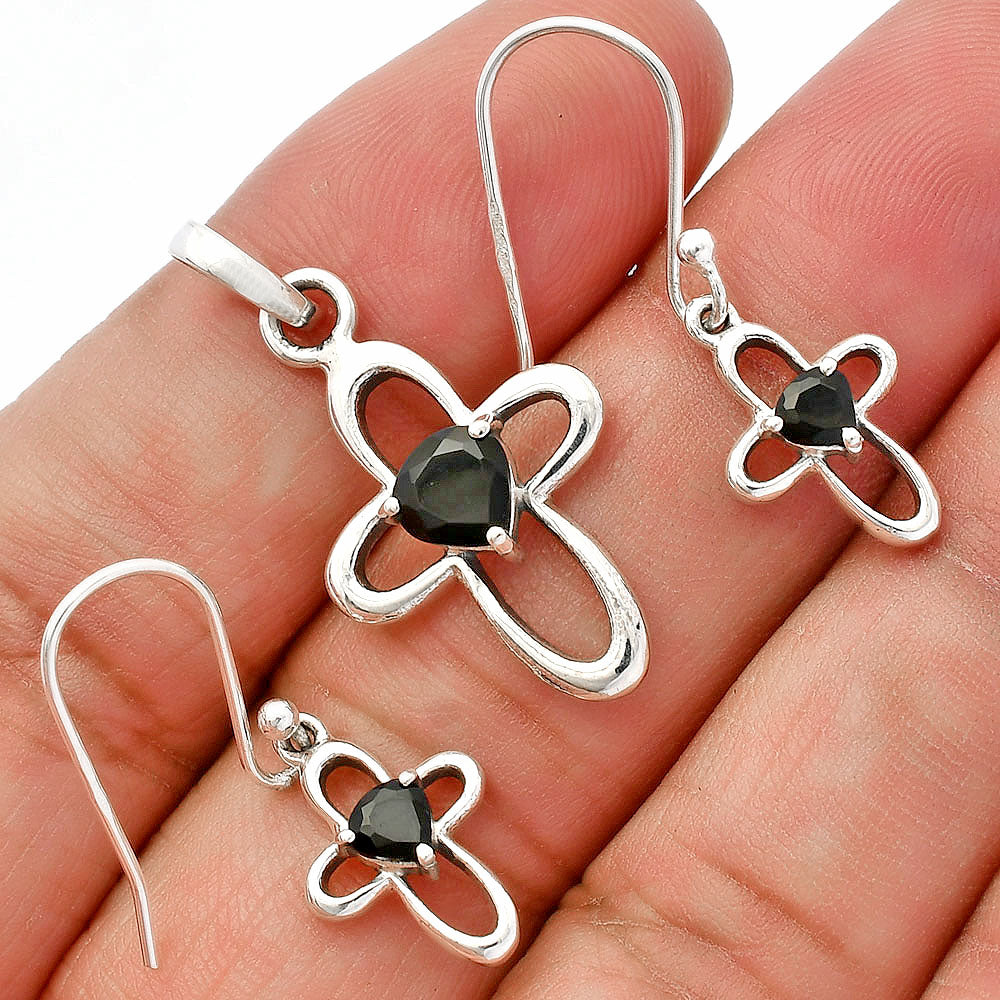 Heart Multi-Gemstone 925 Sterling Silver Pendant & Earrings Jewelry Set DGT01054 T-1011