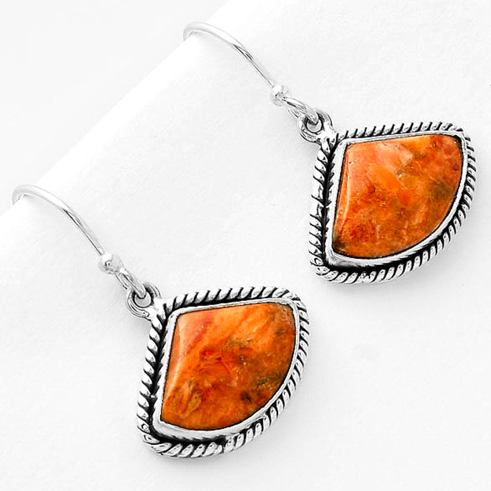 Red Sponge Coral Earrings T-1005 DGTE01001