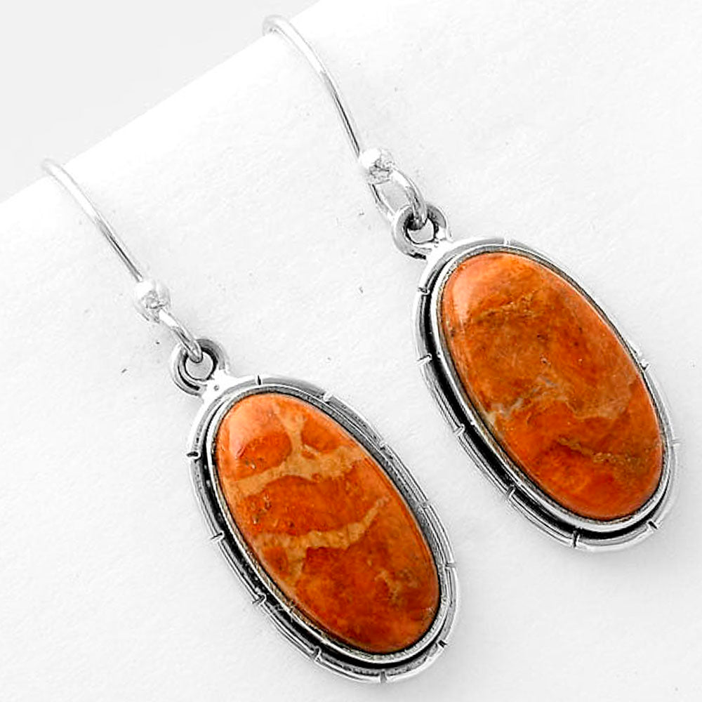 Red Sponge Coral Earrings T-1006 DGTE01037