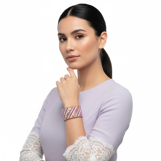 Colorful Bohemian Boho Seed Bead Loom Bracelet, Ethnic Large Cuff Bracelets For Women FBR1006