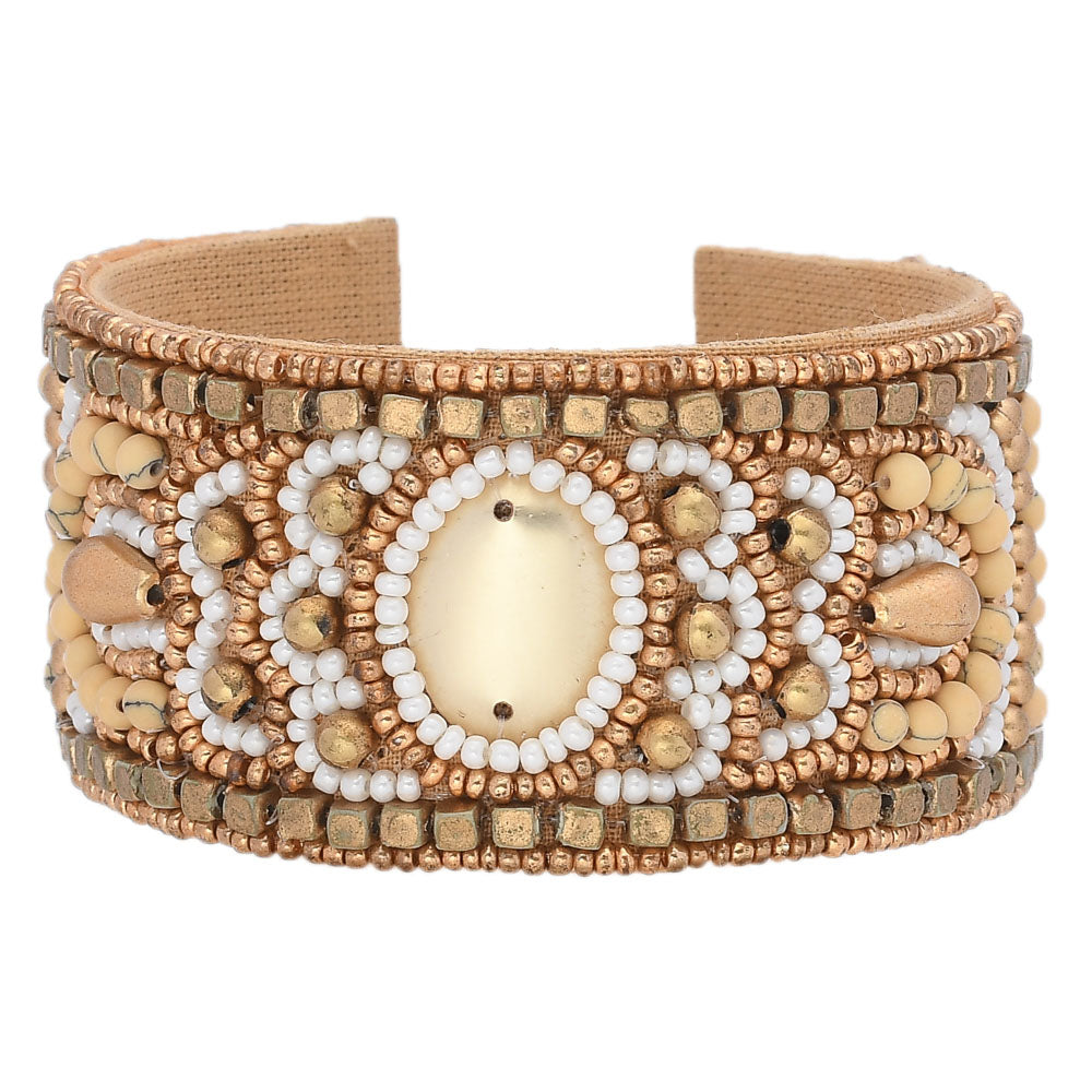 Colorful Bohemian Boho Seed Bead Loom Bracelet, Ethnic Large Cuff Bracelets For Women FBR1011