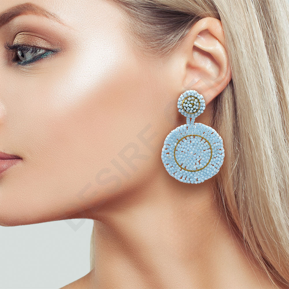 Colorful Beaded Earrings,Hoop Dangle Earrings, Bohemia Boho Tassel Earrings FER1005