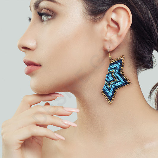 Colorful Beaded Earrings,Hook Dangle Earrings, Bohemia Boho Tassel Earrings FER1012