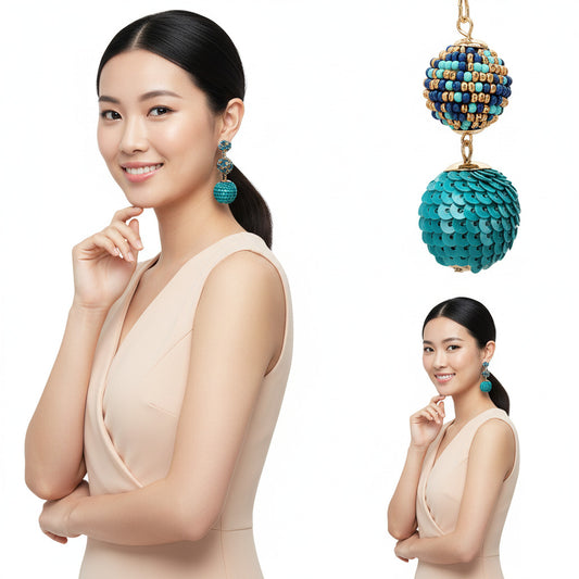 Colorful Beaded Earrings,Hoop Dangle Earrings, Bohemia Drops Earrings, Tassel Earrings FER1026