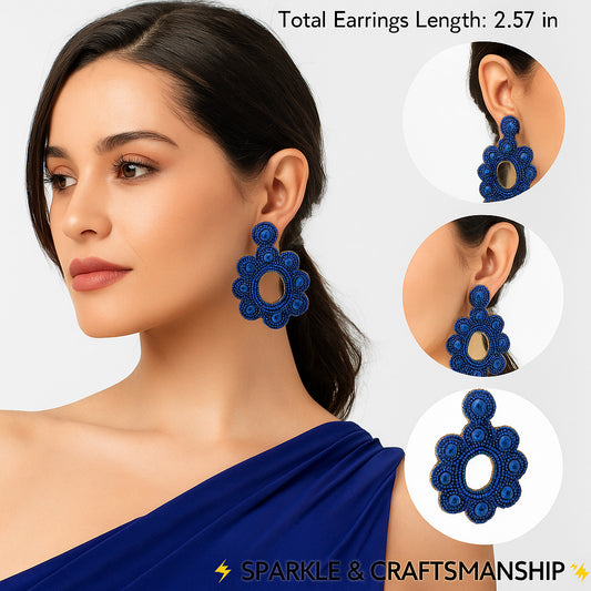 Colorful Beaded Earrings,Seed Bead,Hoop Dangle Earrings, Bohemia,Tassel Earrings FER1040