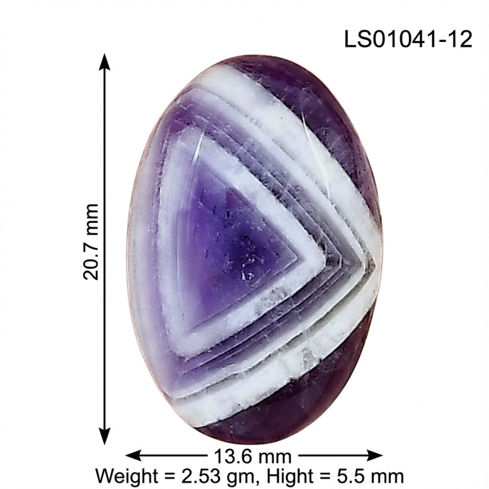 Chevron Amethyst 20.7x13.6x5.5 mm Oval Gemstone LS01041-12