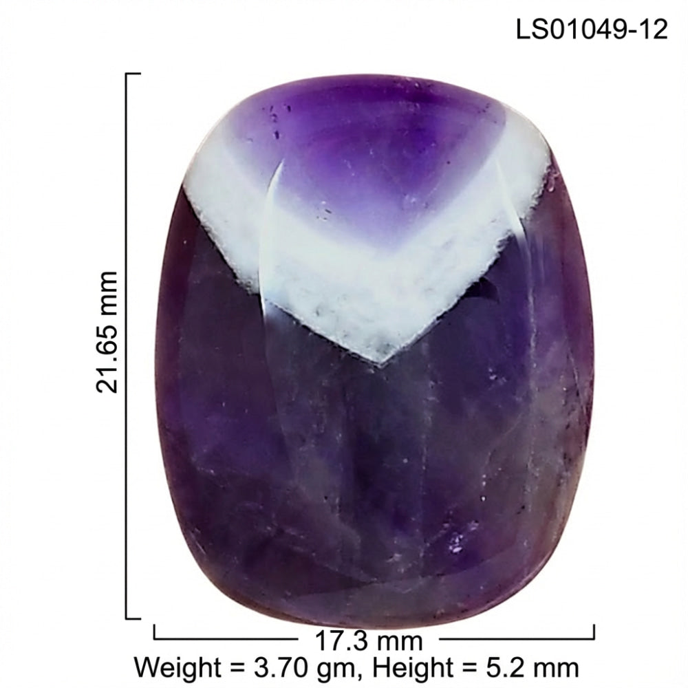 Chevron Amethyst 21.65x17.3x5.2 mm Cushion Gemstone LS01049-12