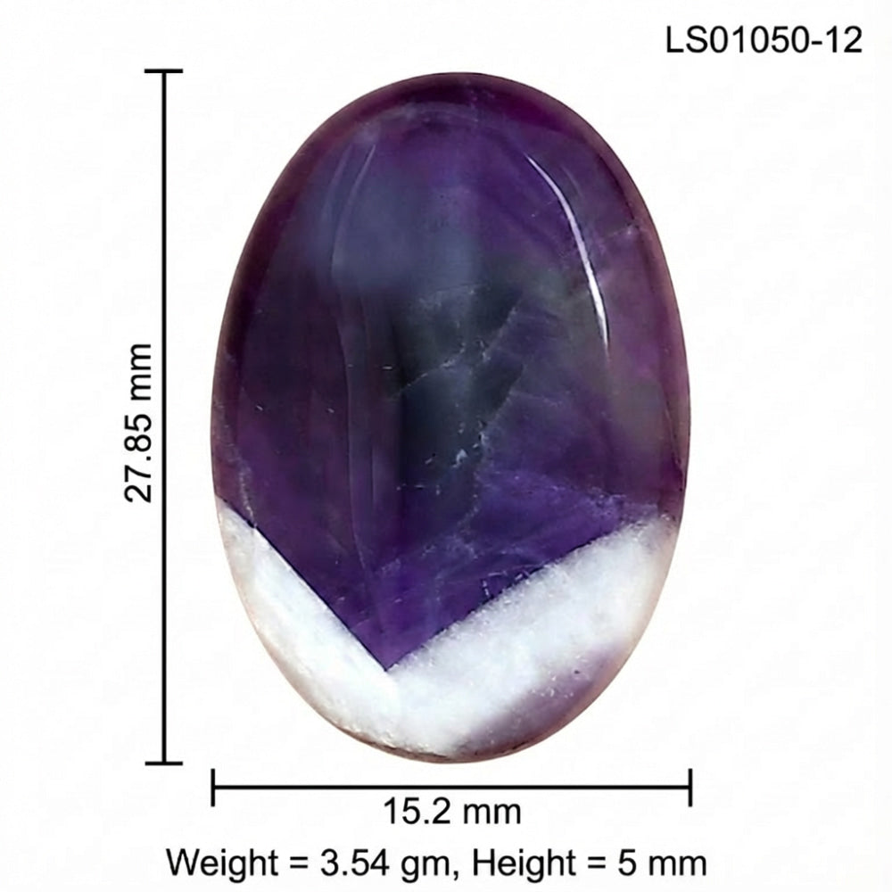 Chevron Amethyst 27.85x15.2x5 mm Oval Gemstone LS01050-12