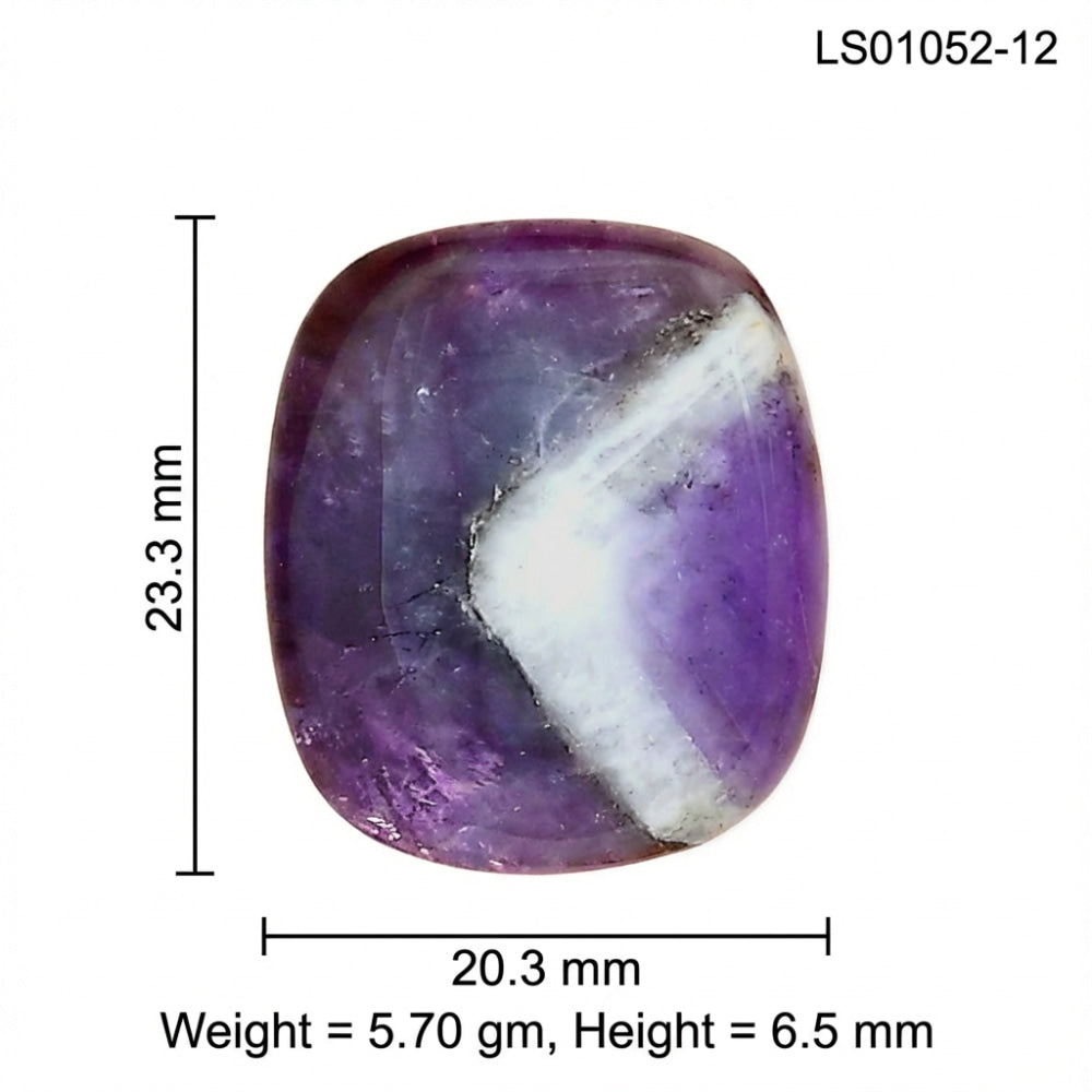 Chevron Amethyst 23.3x20.3x6.5 mm Cushion Gemstone LS01052-12