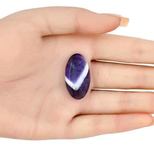 Chevron Amethyst 30.4x16.9x7 mm Oval Gemstone LS01053-12