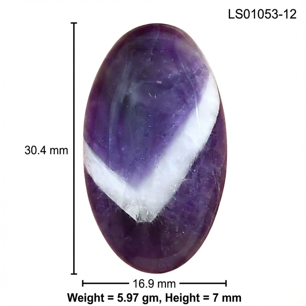 Chevron Amethyst 30.4x16.9x7 mm Oval Gemstone LS01053-12