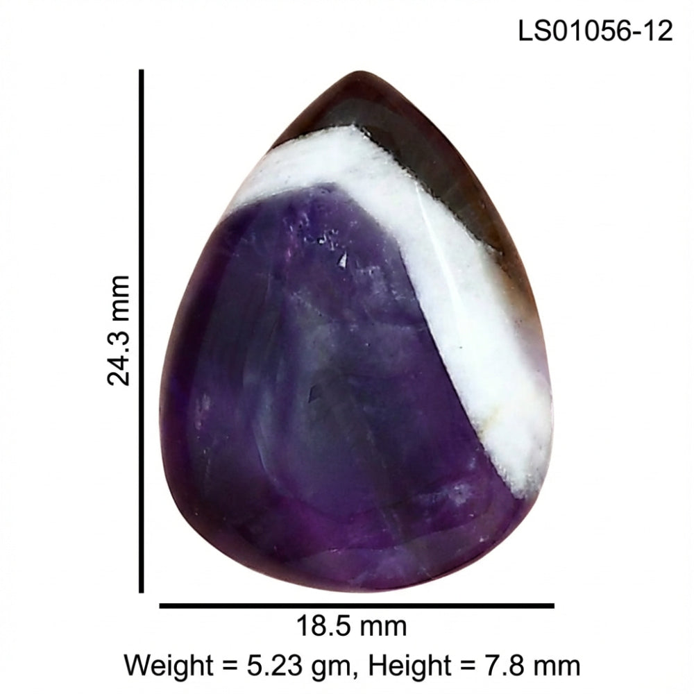Chevron Amethyst 24.3x18.5x7.8 mm Pear Gemstone LS01056-12