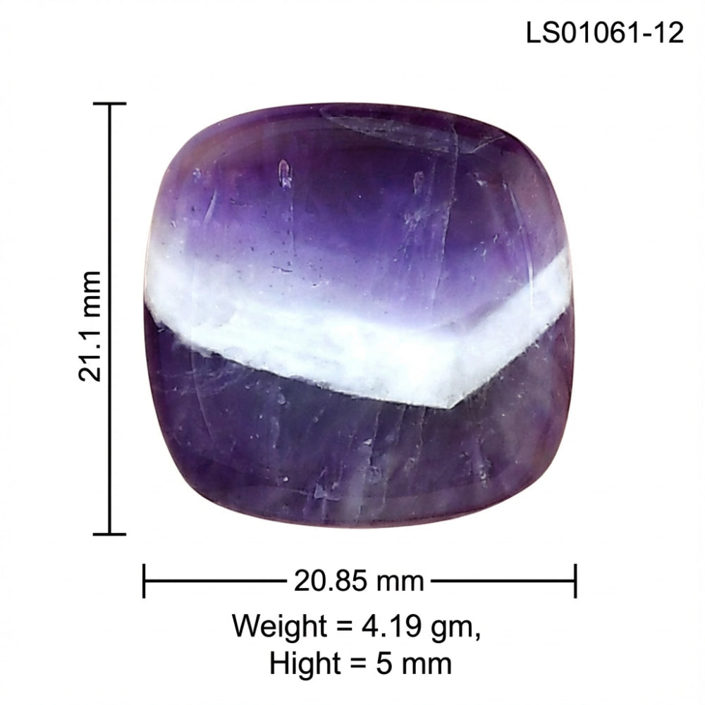 Chevron Amethyst 21.1x20.85x5 mm Cushion Gemstone LS01061-12
