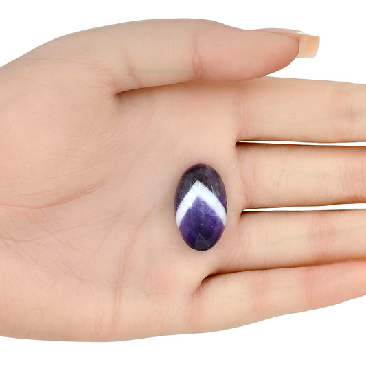 Chevron Amethyst 24.2x14.8x8 mm Oval Gemstone LS01063-12