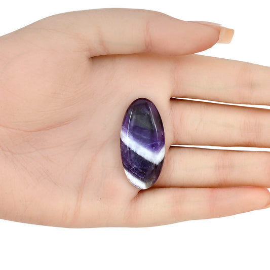 Chevron Amethyst 36.85x18x6 mm Oval Gemstone LS01065-12