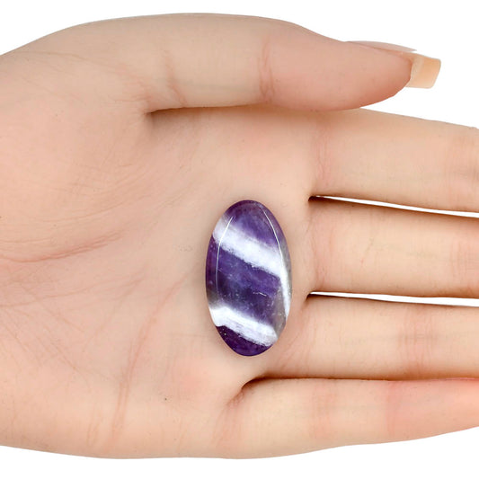 Chevron Amethyst 31x17.25x4.4 mm Oval Gemstone LS01072-12