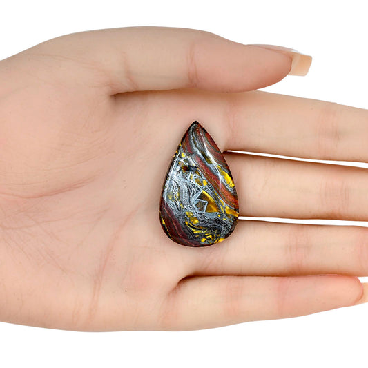 Iron Tiger Eye 36.5x23.15x5.5 mm Pear Gemstone LS01078-13