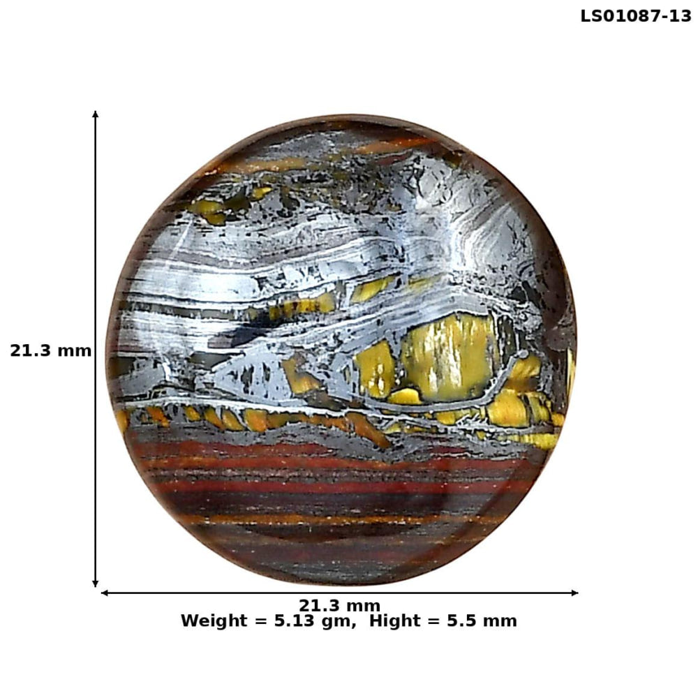 Iron Tiger Eye 21.3x21.3x5.5 mm Oval Gemstone LS01087-13
