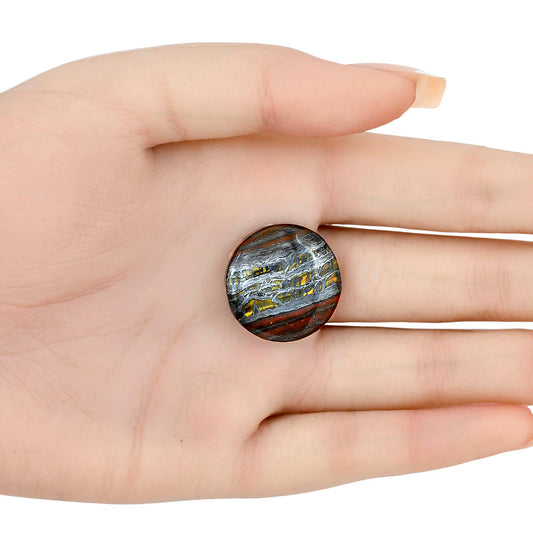 Iron Tiger Eye 23x22.4x6 mm Round Gemstone LS01090-13